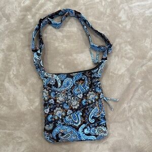 Chic Blue Paisley Crossbody Bag